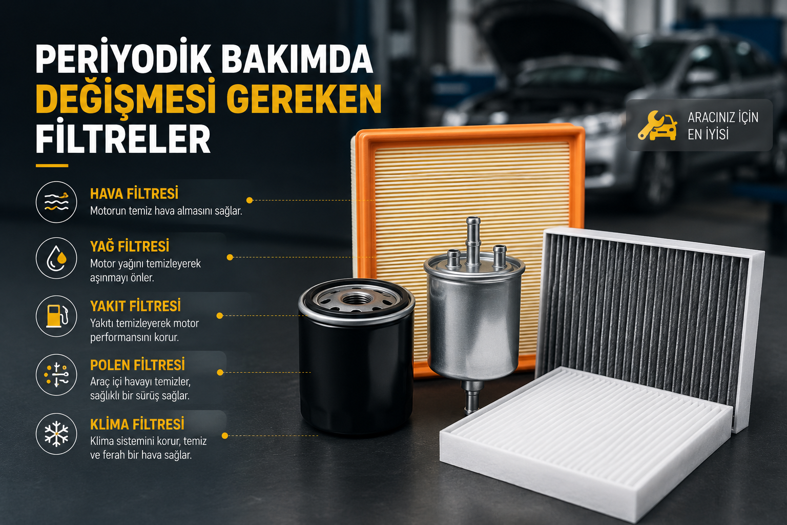 Periyodik Bakımda Değişmesi Gereken Filtreler